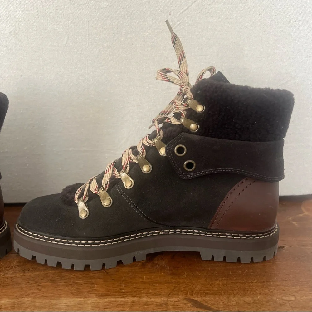 NWOT See By Chloe Women's Eileen Walk Lace Up Hiker Boots-Size 39 - Picture 6 of 11